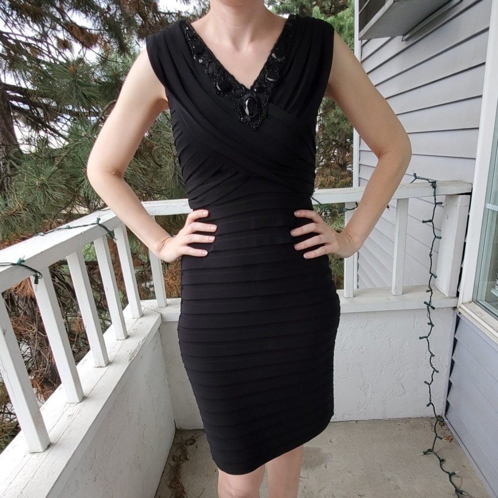 Adrianna Papell embellished bandage dress